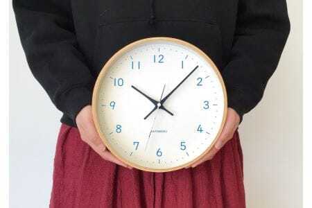 KATOMOKU Plywood clock 木製掛け時計（ライトブルー）km-121LB