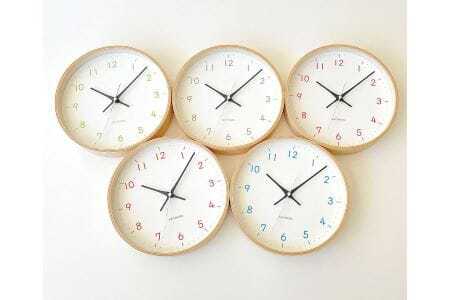KATOMOKU Plywood clock 木製掛け時計（オレンジ）km-121OR