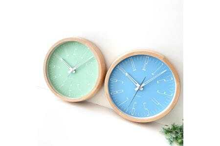 KATOMOKU muku clock 木製掛け時計（ライトブルー）km-141LB