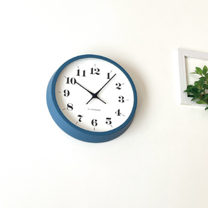 KATOMOKU　ホワイトアッシュの木枠電波時計　ブルー　km-97BLRC