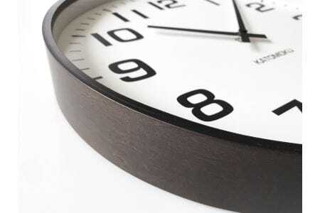 KATOMOKU Plywooc clock 木製掛け時計（ブラウン）km-92BR