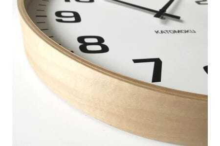KATOMOKU Plywooc clock 木製掛け時計（ナチュラル）km-92NA