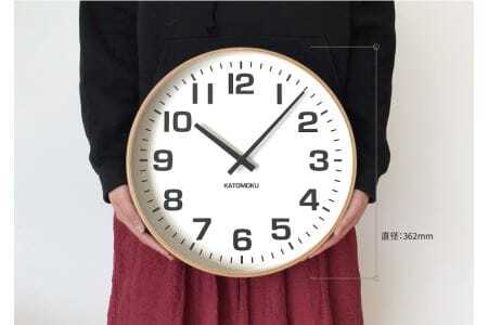 KATOMOKU Plywooc clock 木製掛け時計（ナチュラル）km-92NA