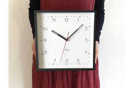 KATOMOKU Square clock 木製掛け時計（ブラック）km-114BK