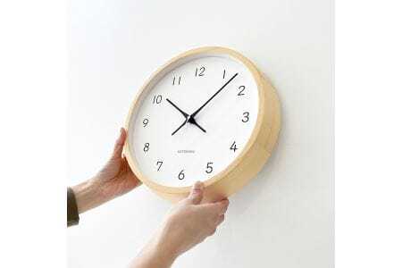 KATOMOKU muku clock 木製掛け時計（ヒノキ）km-104HI