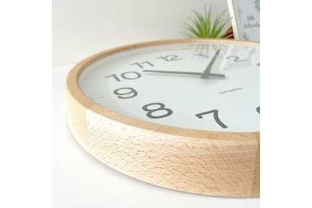 KATOMOKU muku clock 木製掛け時計（ナチュラル）km-116NA