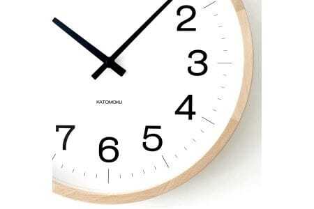 KATOMOKU muku clock 木製掛け時計（ナチュラル）km-116NA