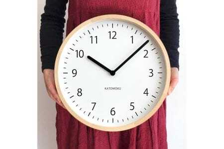 KATOMOKU muku clock 木製掛け時計（ナチュラル）km-138NA