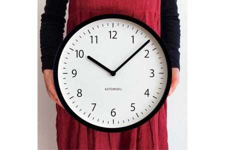 KATOMOKU muku clock 木製掛け時計（ブラック）km-138BK
