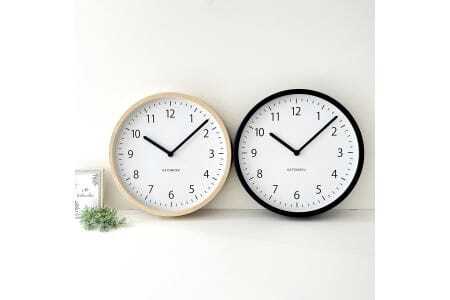 KATOMOKU muku clock 木製掛け時計（ブラック）km-138BK