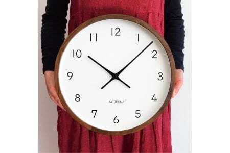 KATOMOKU muku clock 木製掛け時計(ウォールナット)km-139WA