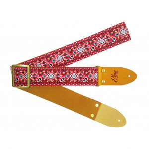 【ギターストラップ】Elara Straps Peacock Queue Crimson　ギター　ベース　アコースティックギター　アコギ　エレキギター　エレキ　ギターストラップ　ベースストラップ　エララストラップ