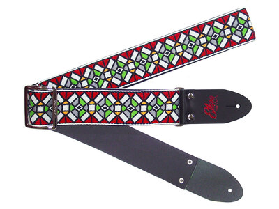 【ギターストラップ】 Elara Straps Stained Glass Red(Black)　ギター　ベース　アコースティックギター　アコギ　エレキギター　エレキ　ギターストラップ　ベースストラップ　エララストラップ