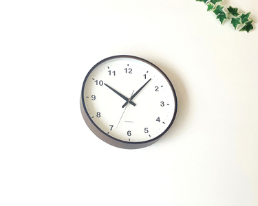 KATOMOKU Plywood clock≪km-35L≫木製掛け時計(ブラウン)【A-120-BR1】