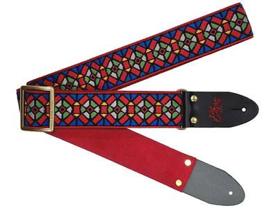 【ギターストラップ】 Elara Straps Stained Glass Red/Blue　ギター　ベース　アコースティックギター　アコギ　エレキギター　エレキ　ギターストラップ　ベースストラップ　エララストラップ　R7259
