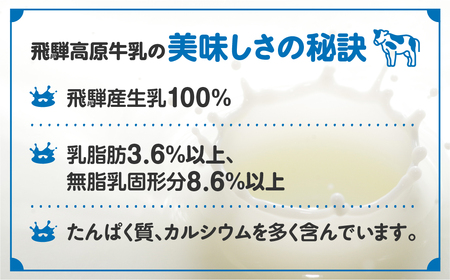 飛騨高原牛乳 5本セット（1L×5本）乳製品 牛乳 生乳 おすすめ 飲み比べ 1000ml×5 飛騨牛乳 生乳100％ 飛騨【25-5】牛乳 牛乳