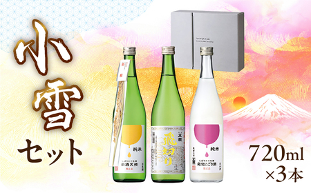 （小雪セット）純米しぼりたて生酒 新酒天領 720ml・純米しぼりたて 生酒発泡にごり酒 720ml・特別純米酒 飛切り 720ml 【2-39】