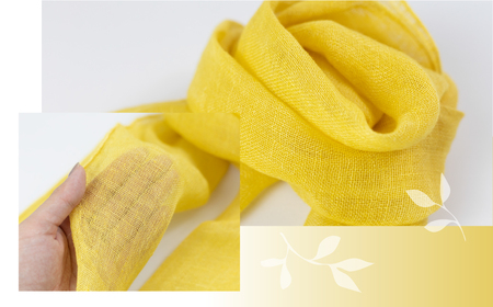 【イエロー】草木染ヘンプストールストール【77-4【1】】