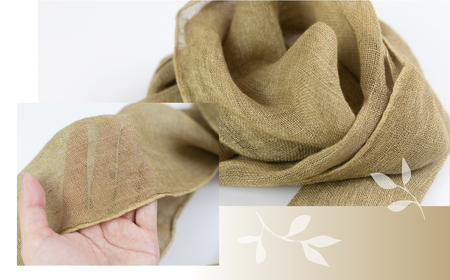 【モスグリーン】草木染ヘンプストール【77-4【2】】