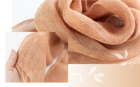 【スカーレット】草木染ヘンプストール【77-4【4】】