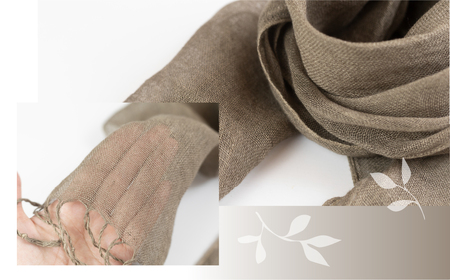 【グレー】草木染ヘンプストール【77-4【7】】