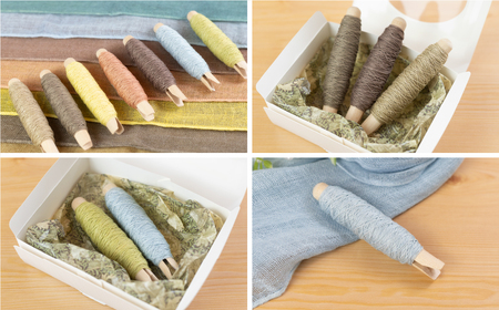 草木染刺し子糸 アースカラー 3色BOX（グレー・セピア・モスグリーン【77-6】