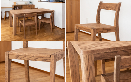 【ラテ】楢無垢材 ダイニングセット（高さ 150cm 幅 70cm 奥行 80cm） シンプル 机 テーブル ダイニングテーブル【62-25【4】】