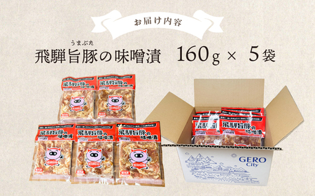 飛騨旨豚の味噌漬 豚肉（160g×5袋）【8-2】