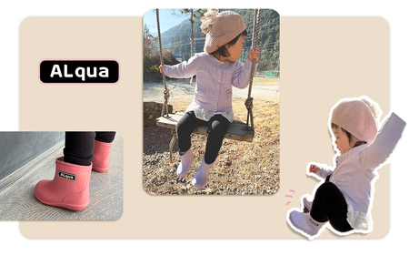 【くすみピンク】【下呂市限定デザイン】子ども用 長靴（サイズ13cm）ショート丈 高さ 10.5cm【112-1【1】】