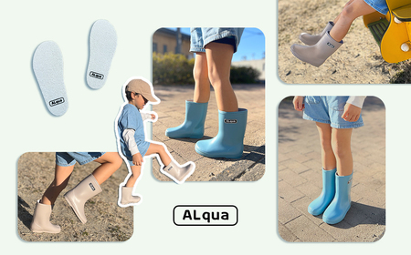 【くすみブルー】【下呂市限定デザイン】子ども用 長靴（サイズ17cm）ミドル丈 高さ 17.5cm【112-5【2】】