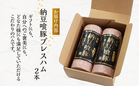 納豆喰豚 プレスハム 2本セット（360g×2）なっとく豚 豚肉 天狗 下呂市 プレスハム【11-1029】