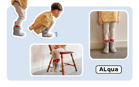 【くすみグレー】子ども用 長靴（サイズ14cm）【112-10【4】】