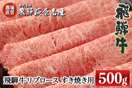 【年内順次発送】飛騨牛リブロース 500g（すき焼き用）牛肉 国産 ブランド牛 年内配送 年内発送 年内に届く 年内お届け【22-20【2】n】【冷凍】