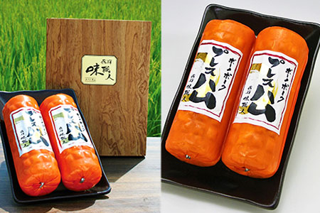 【飛騨 味職人】ボーノポークプレスハム(約390g×2本)【57-12】