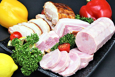 【飛騨 味職人】ボーノポークプレスハム&ベーコンセット(プレスハム約390g×2本、ベーコン約250g×1個) 【57-14】