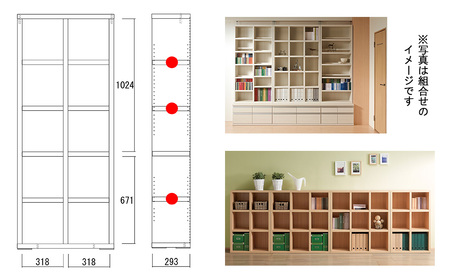 【ギャンビットウォール(グレージュ色)】シェルフ FBG 75T(W743 D297 H1800mm)本棚 収納棚 木目 完成品 棚 【46-2【5】】
