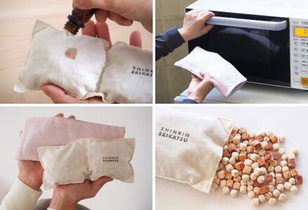 【アースグリーン＆きなり】ひのきチップのアイピロー(ヒノキオイル５ml付) 【温冷タイプ 温活 アロマ リラックス 贈答 プレゼント】【飛騨フォレスト】【43-17【4】】