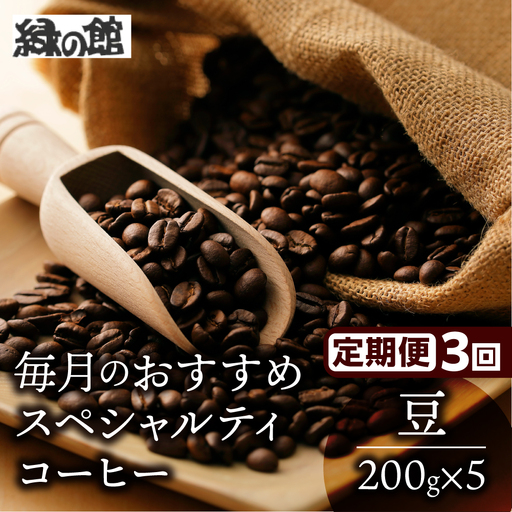 【毎月 定期便 全3回】毎月のおすすめスペシャルティコーヒー 200g×4種＋ブレンド 200g×1種（計1kg）×3回分 毎月発送 コーヒー豆【17-C】