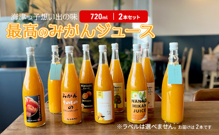 海津っ子の想い出の味　最高のみかんジュース　2本セット 果汁飲料 野菜飲料