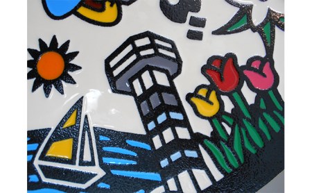 カラーマンホール鉄蓋「かいづっち」 雑貨 日用品 