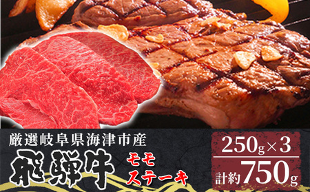 【飛騨牛】海津市産モモステーキ250g×3 【配達不可:離島】