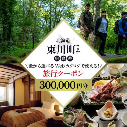 【北海道ツアー】 東川町 後から選べる旅行Webカタログで使える！旅行クーポン（300,000円分）大雪山・旭岳の大自然と共に暮らすような旅を満喫！ 旅行券 宿泊券 飲食券 体験サービス券