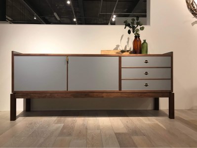 (22120002)旭川家具 東10号工房「law board(ローボード)」〈カラー:グレー〉