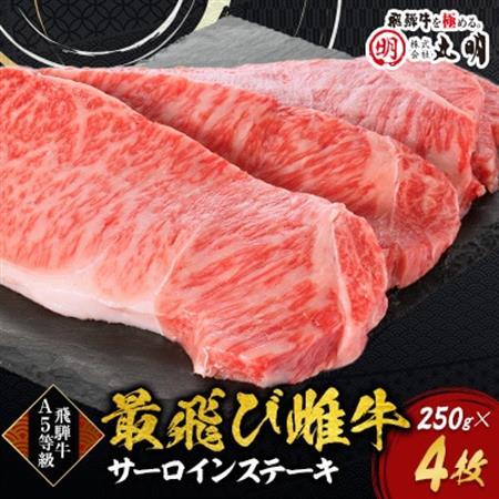 【最飛び雌牛】飛騨牛A5等級サーロインステーキ　250g×4枚【配送不可地域：離島】【1520146】