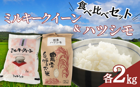 ≪令和６年産≫ 新米 【食べ比べセット】ミルキークイーン ハツシモ 各２kg【美濃産米】