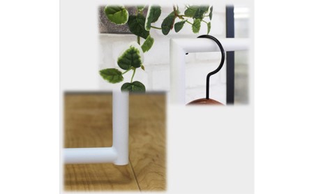 スリムハンガーラック W550 黒 衣類収納 コート インテリア 洋服収納 組み立て必要