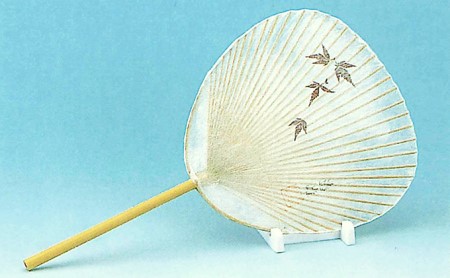 天然シルク　まゆうちわ　竹丸柄 雑貨 日用品