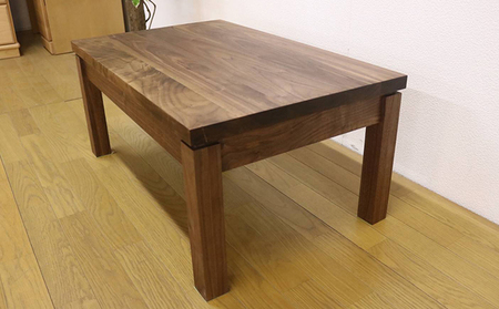 無垢家具　ローテーブル　シンプルデスク　机　ウォールナット　800×500　在宅ワーク用