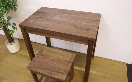 無垢家具　テーブル　シンプルデスク　机　ウォールナット　800×500　在宅ワーク用　 1～2人用