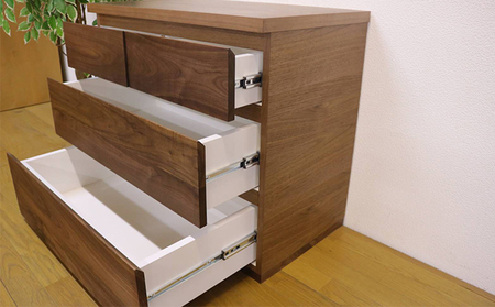 無垢家具　チェスト　引出し収納　ウォールナット　幅80cm×奥行44.5cm×高さ70cm 雑貨 日用品 高級感 天然木 